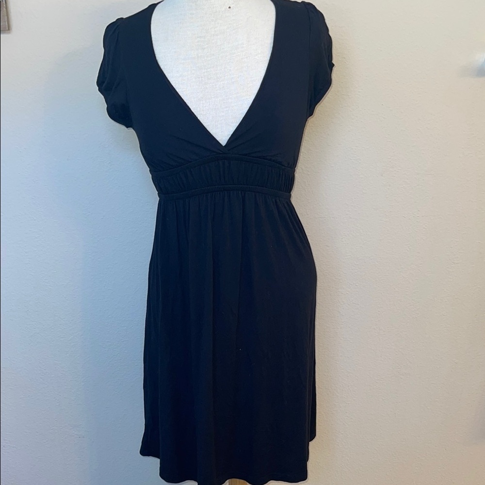Lush Perfect Casual Black V-Neck Dress